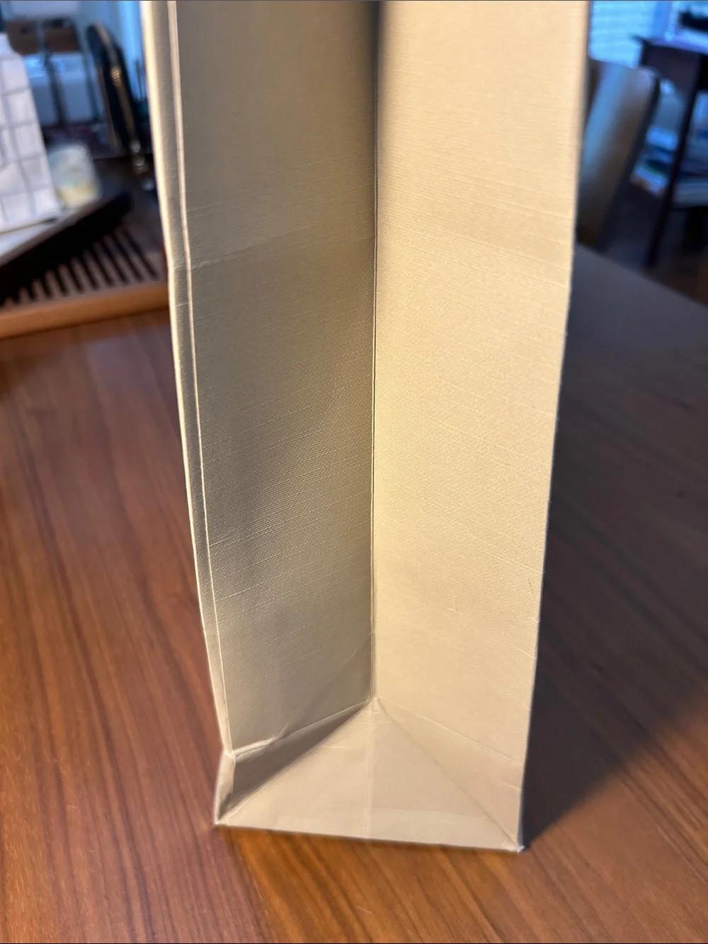 Burberry Taupe Paper Shopping Bag with Gold Logo